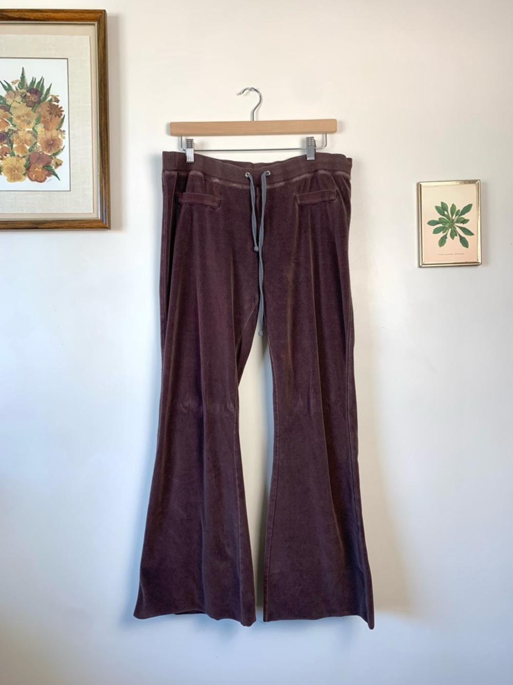 Vintage Y2K Bella Dahl Brown Velour Flare Sweatpants